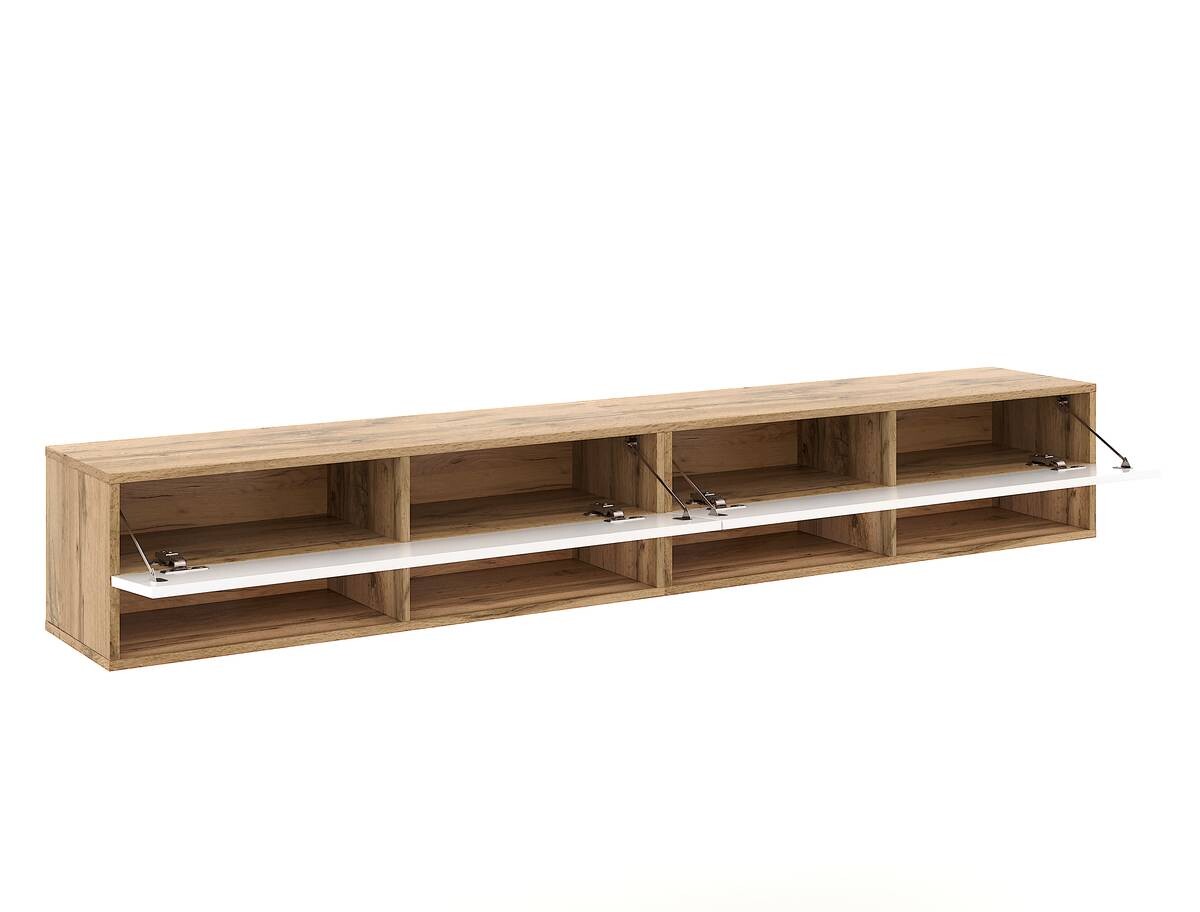 TV-Lowboard TV LOWBOARD DERBY 280 Eiche Wotan Nachbildung weiß glänzend B/H/T: ca. 280x32,5x31,5 cm