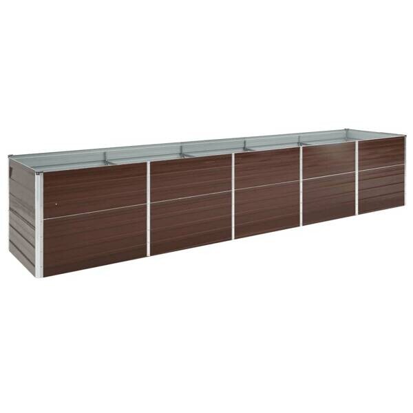 Garten-Hochbeet braun Stahl B/H/L: ca. 80x77x400 cm
