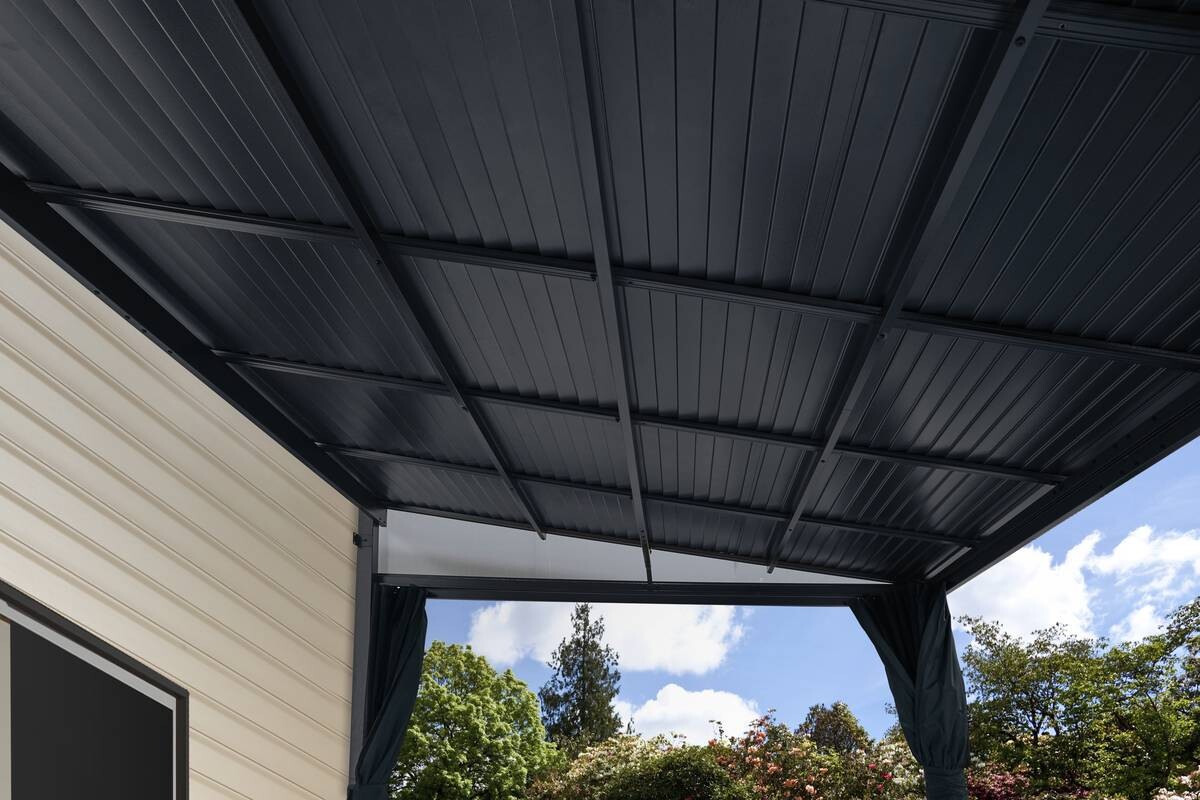 Sojag Terrassenüberdachung St. Barth anthrazit Aluminium B/H/T: ca. 364x240x296 cm