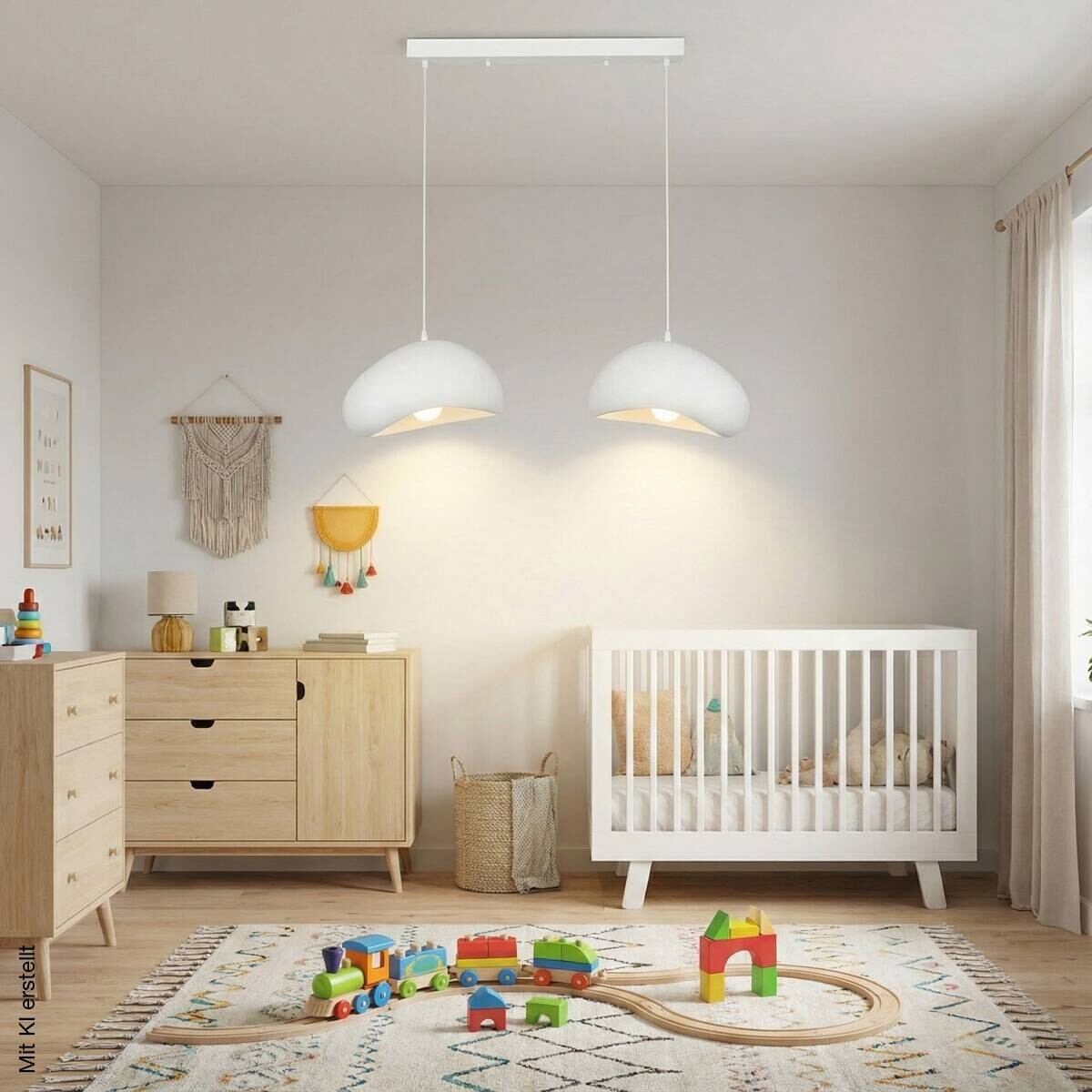 Opviq Pendelleuchte weiß B/H/T: ca. 68x106x27 cm E27 2 Brennstellen