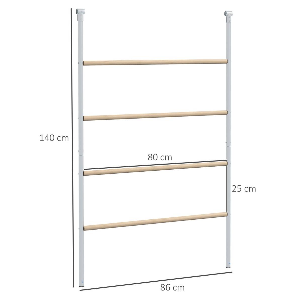 PawHut Sitzleiter für Hühner Holzoptik Stahl B/H/L: ca. 86x2,5x140 cm