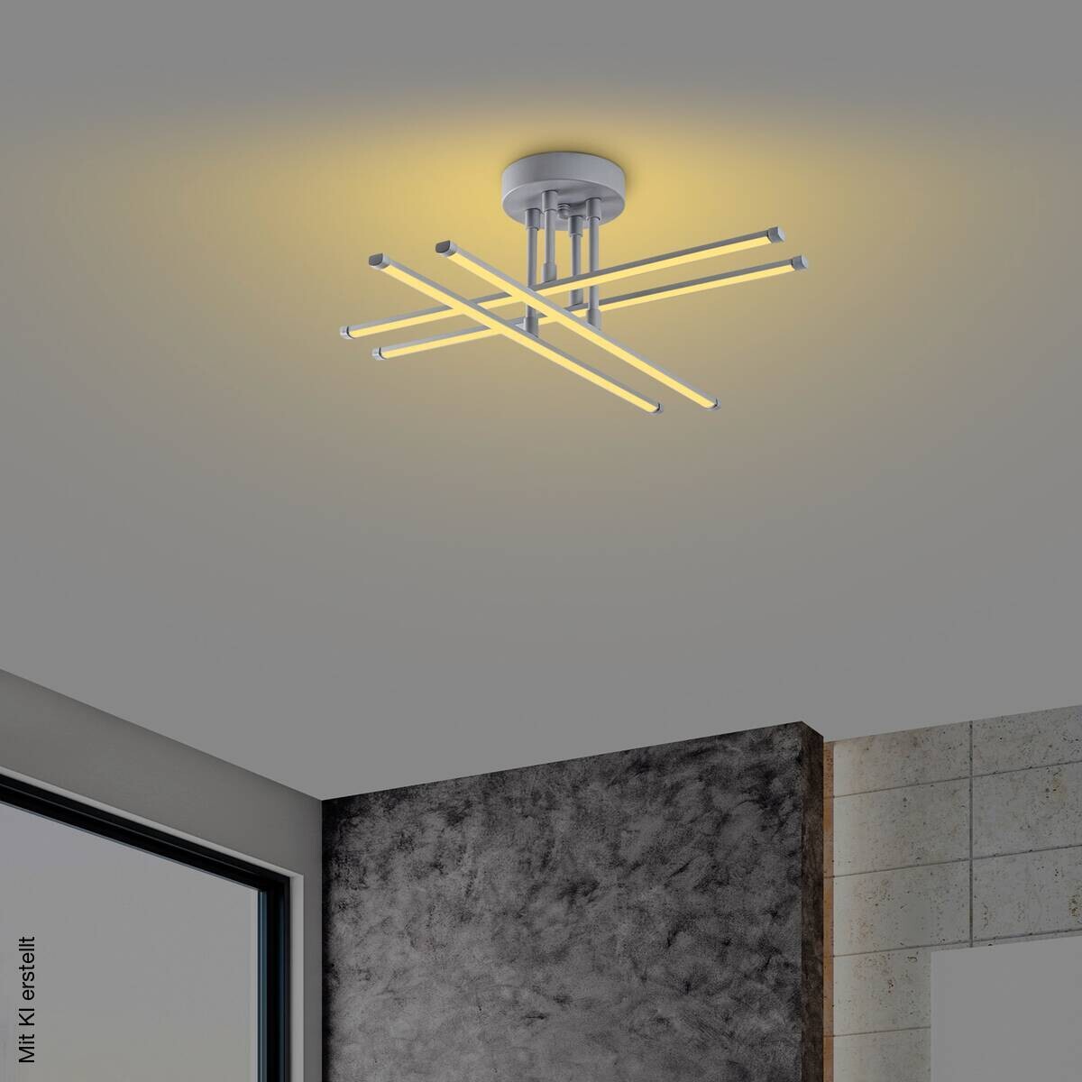 Opviq LED-Deckenleuchte grau B/H/T: ca. 61x22x61 cm