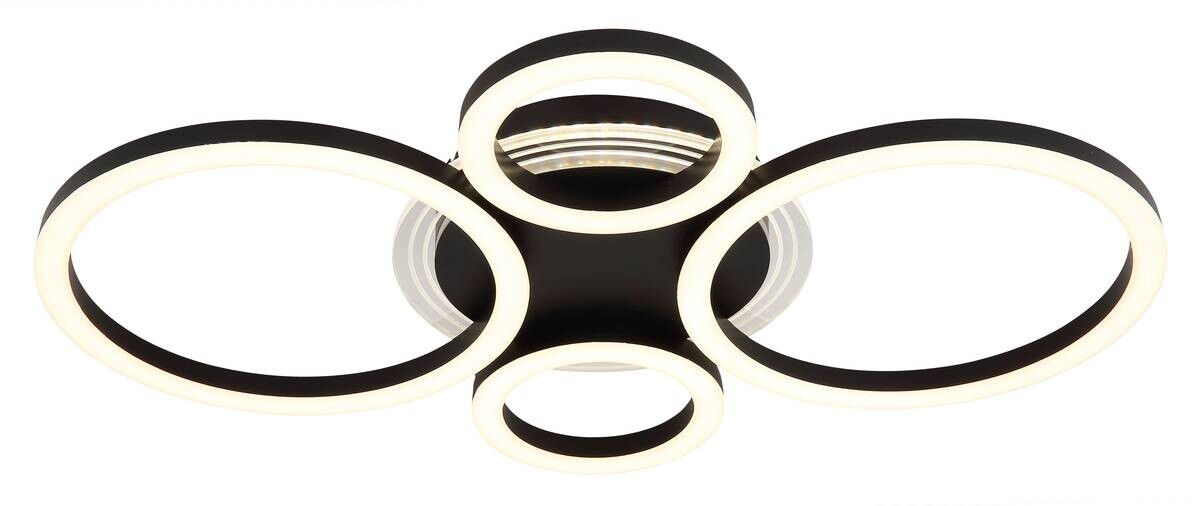 GLOBO LED-Deckenleuchte Loretta mattschwarz Metall Acryl B/H/L: ca. 35,5x6,1x53 cm