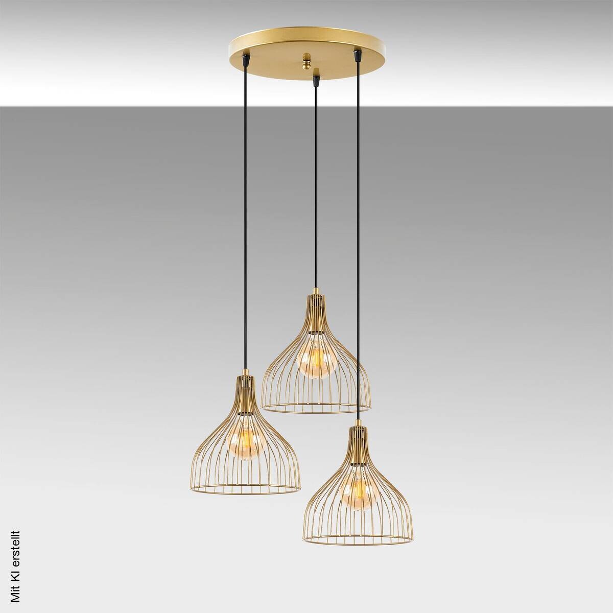 Opviq Pendelleuchte Cafu gold B/H/L: ca. 49x121x49 cm E27 1 Brennstellen