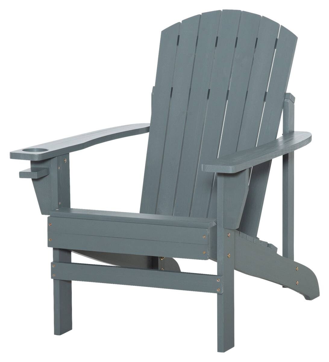 Outsunny Gartenstuhl dunkelgrau Holz B/H/T: ca. 97x93x73 cm