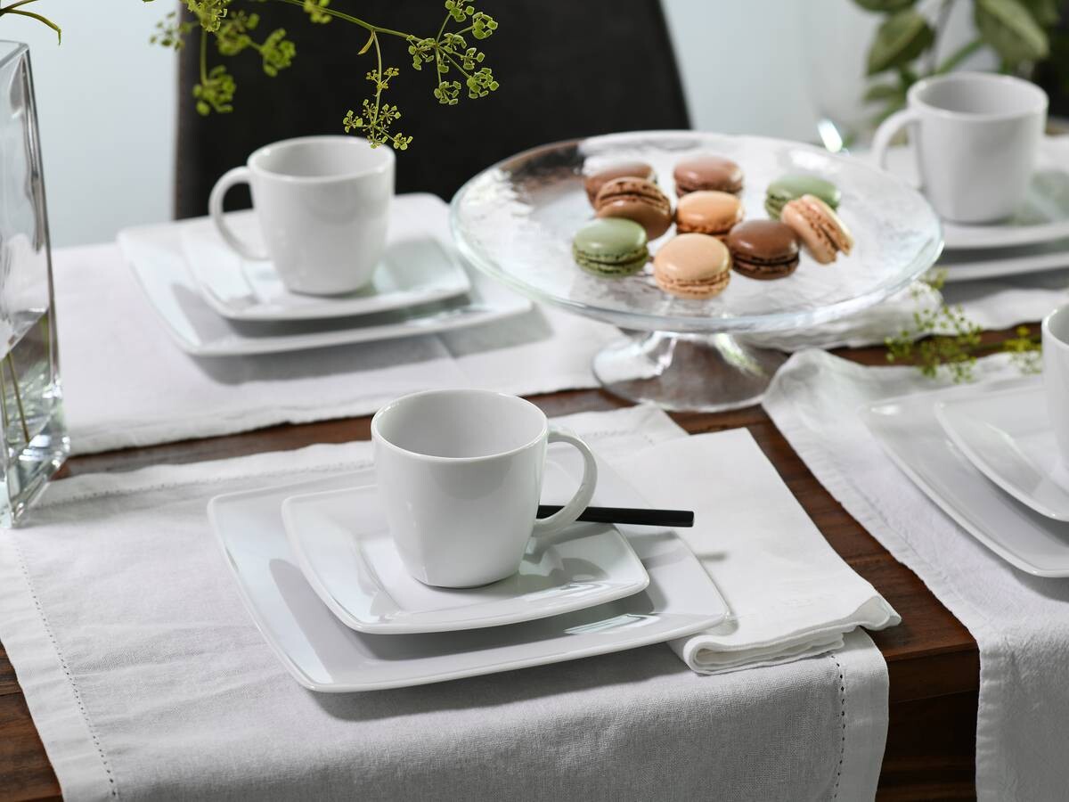 CreaTable Kaffeeservice Victoria weiß Porzellan 18 tlg
