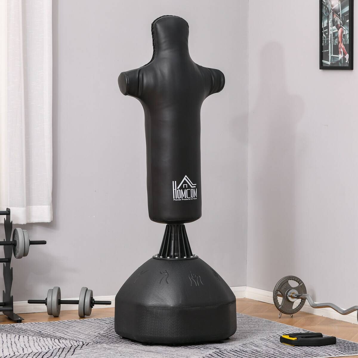 HOMCOM Standboxsack schwarz Kunststoff B/H/L: ca. 63x180x63 cm