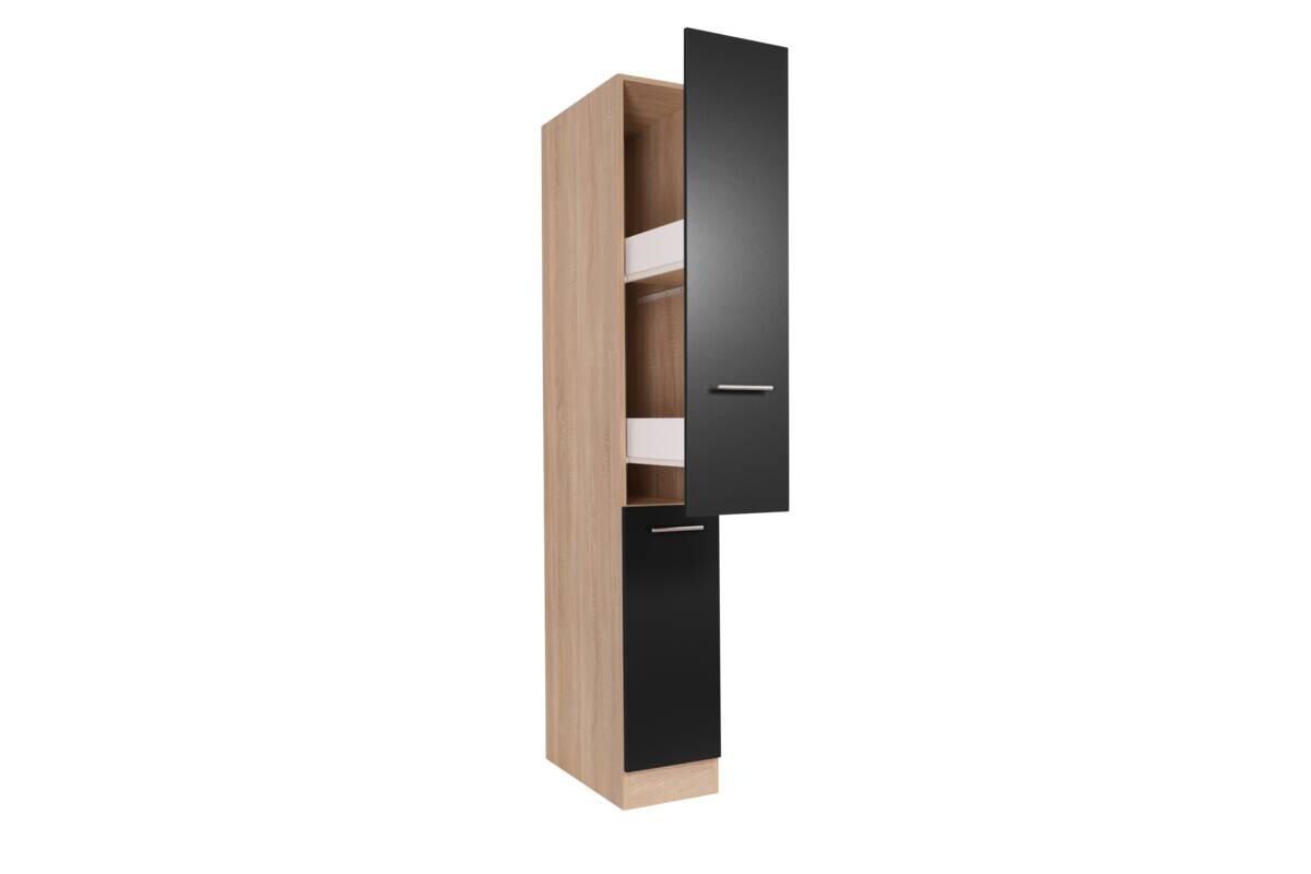 Apothekerschrank Merle schwarz B/H/T: ca. 30x200x60 cm