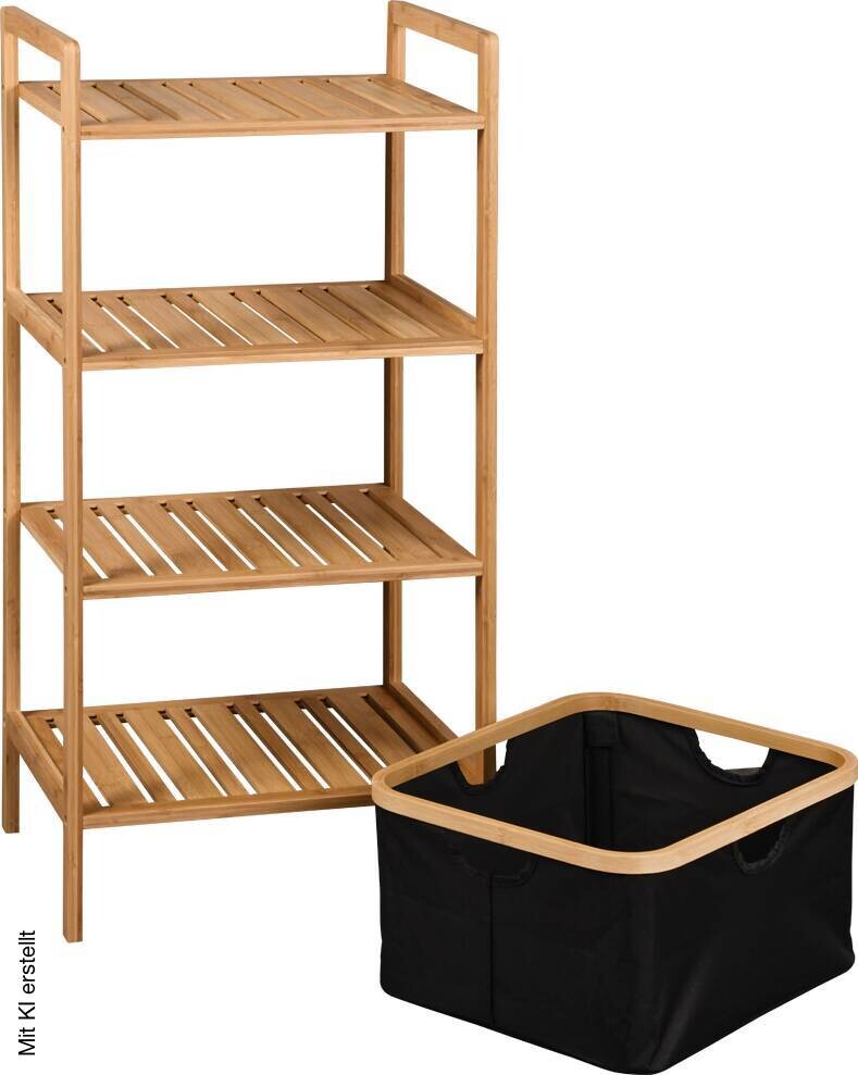 Regal schwarz Polyester B/H/L: ca. 33x93,5x44 cm