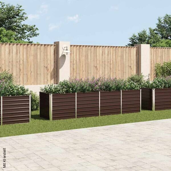 Hochbeet braun Stahl B/H/L: ca. 80x77x320 cm