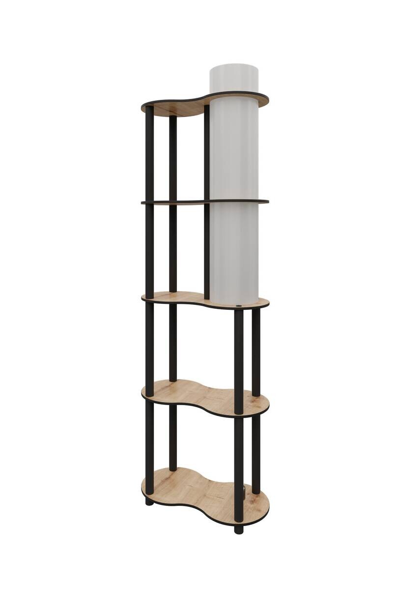 Opviq Stehlampe nussbaum PVC MDF B/H/T/L/D: ca. 17x140x17x17x17 cm E27 1 Brennstellen