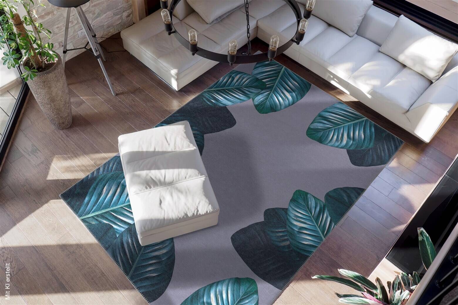 Kenda Sand Flachgewebeteppich Tropical 125 grün B/L: ca. 80x150 cm