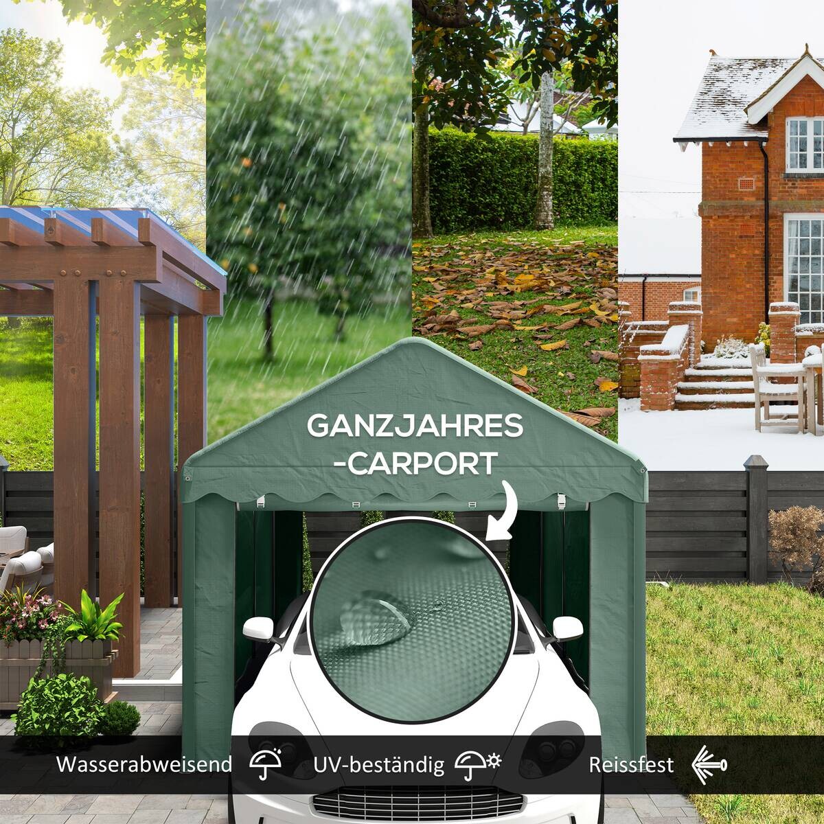 Outsunny Carport B/H/L: ca. 300x280x594 cm