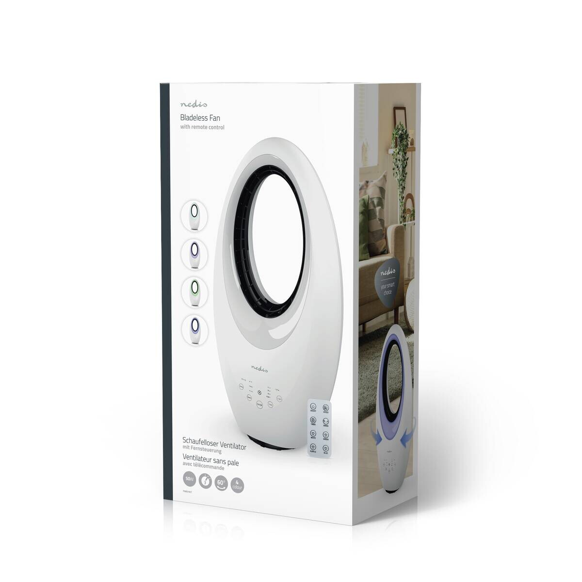 Nedis Ventilator FNBS1WT weiß Kunststoff B/H/T: ca. 29x57x17 cm