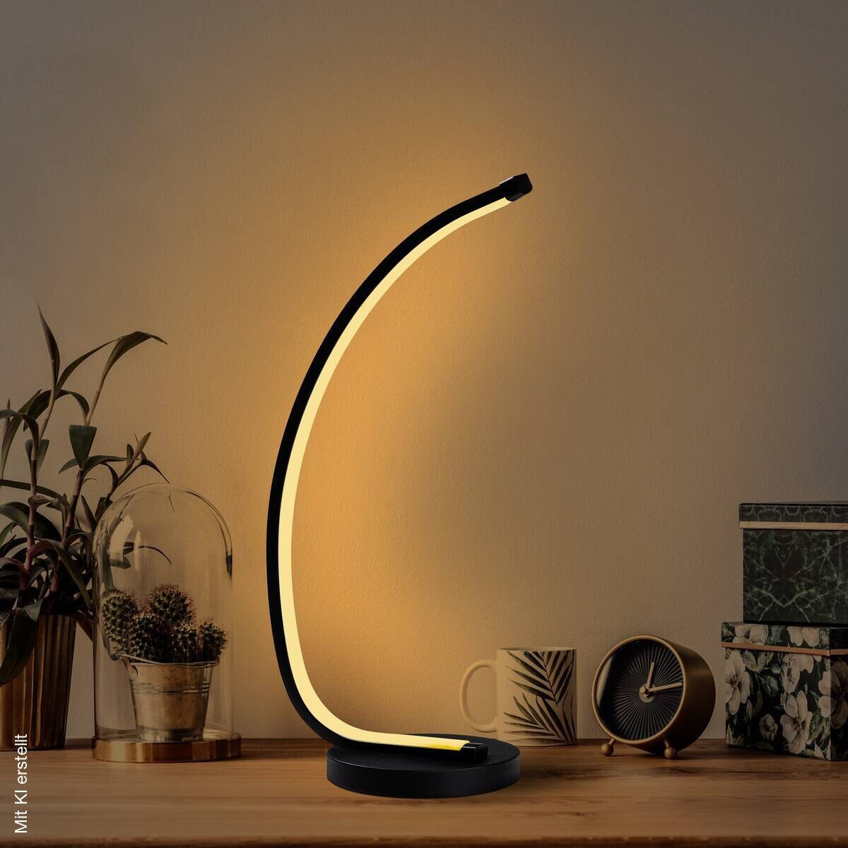 Opviq LED-Tischleuchte schwarz B/H/T: ca. 18x43x13 cm