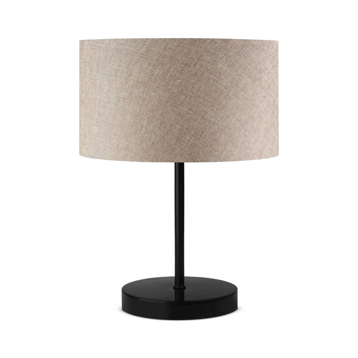 Opviq Tischleuchte schwarz beige Stoff Metall B/H/L: ca. 24x37x24 cm E27 1 Brennstellen