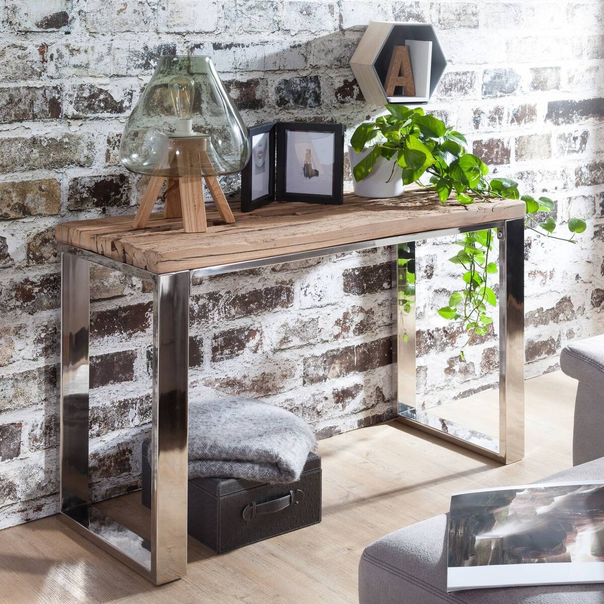 Konsolentisch braun Holz B/H/T: ca. 115x76x46 cm