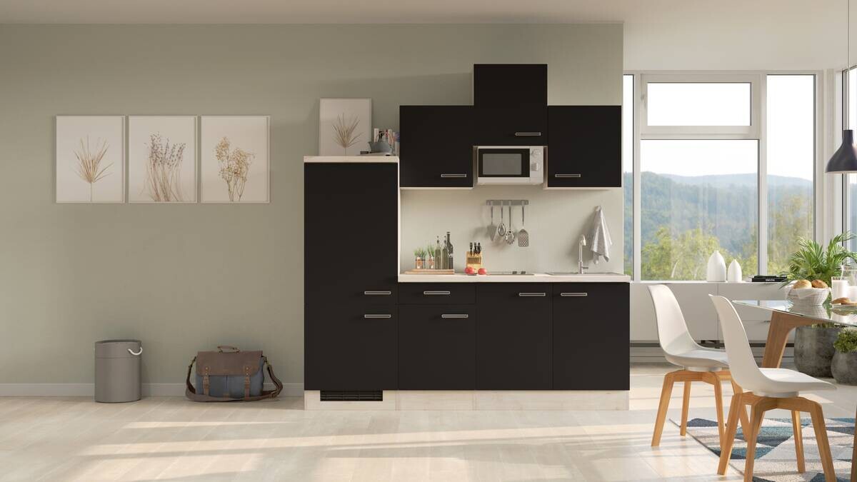 Küchenblock Elva anthrazit strukturiert B/H/T: ca. 210x226x60 cm