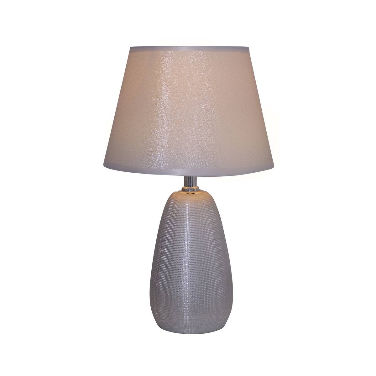 Näve Leuchten Tischleuchte 3150359 silber Keramik B/H/T: ca. 10x37x10 cm E14 1 Brennstellen