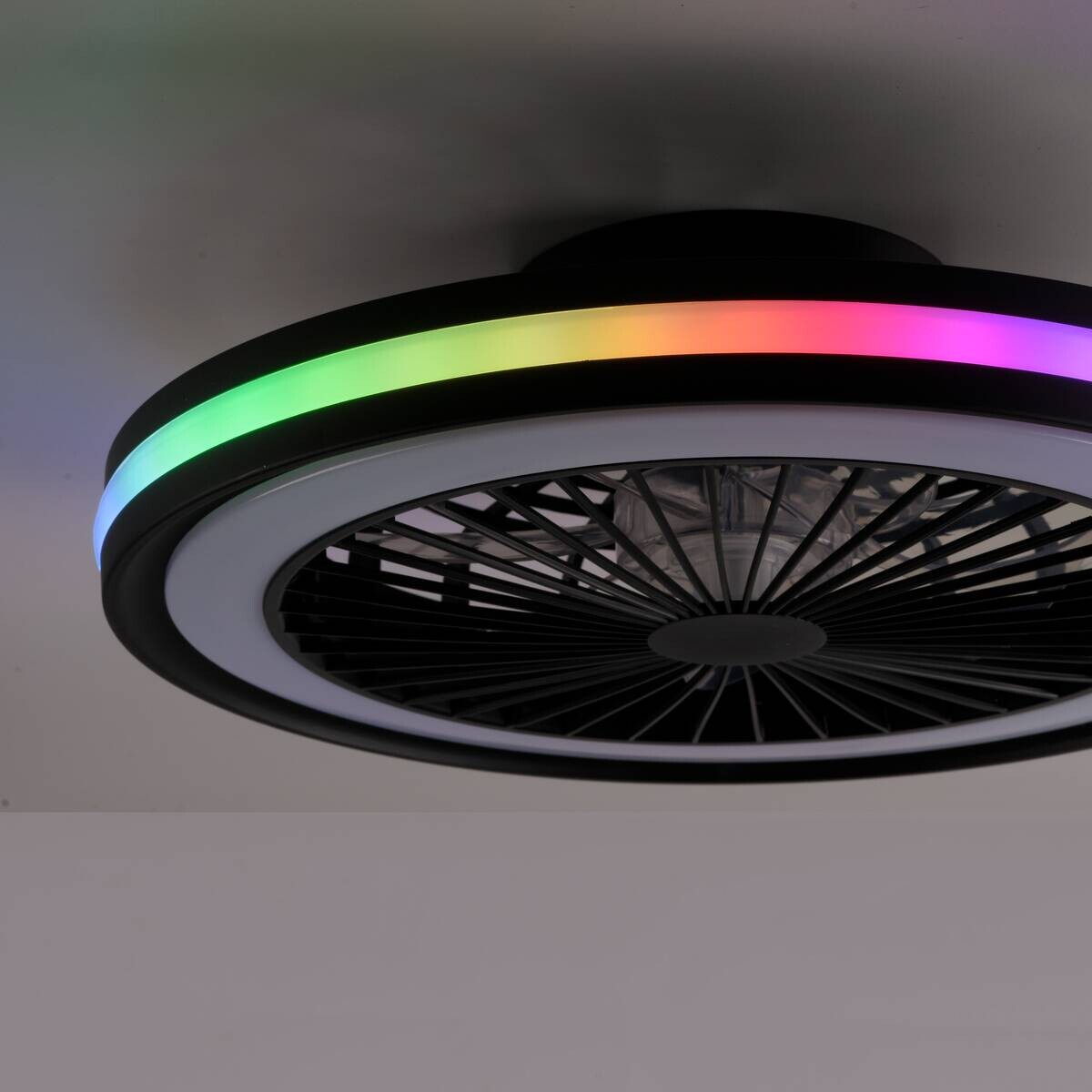 Just Light LED-Deckenventilator Brandon schwarz B/H/L: ca. 45,5x14x45,5 cm max. 36 W