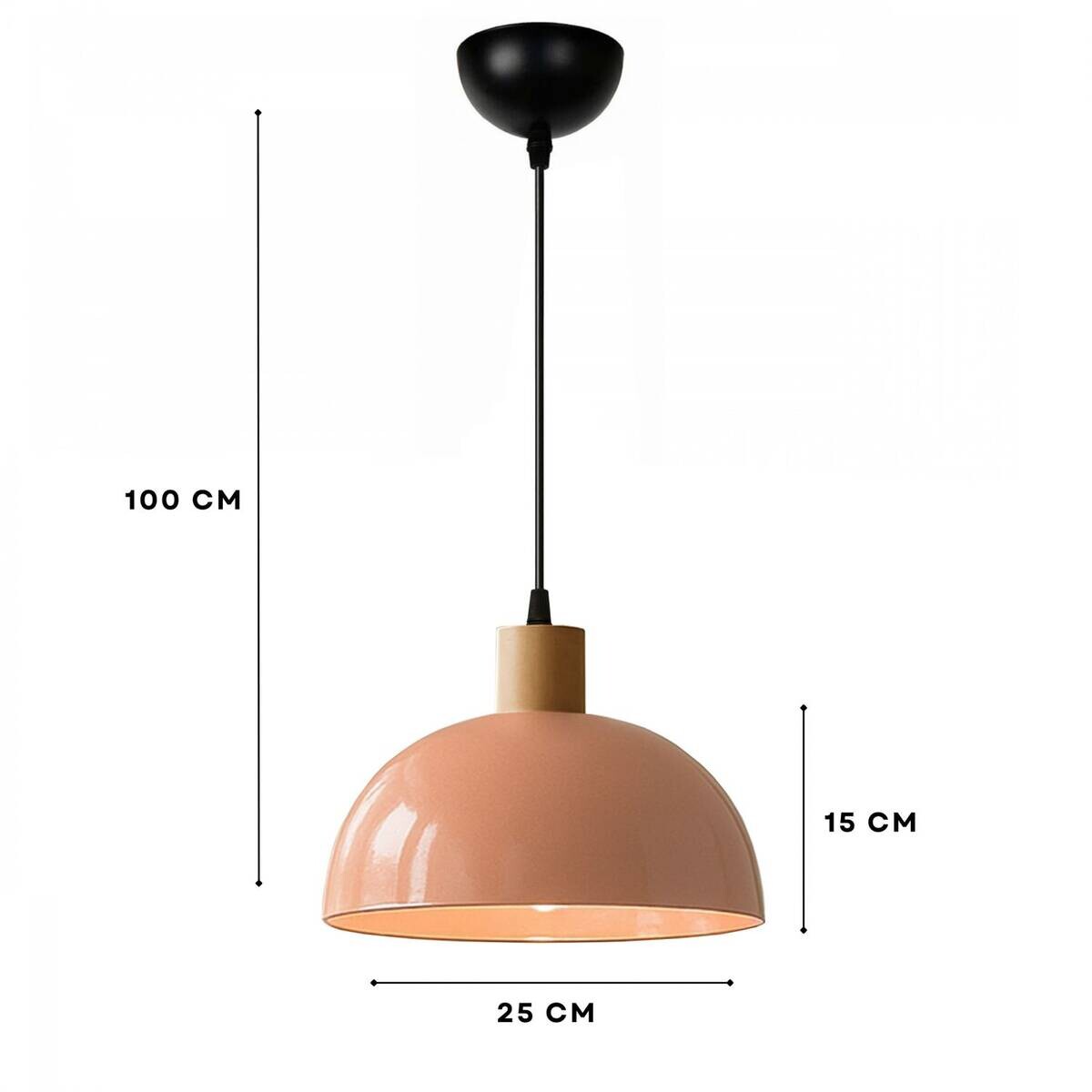 Opviq Pendelleuchte lachs B/H/T: ca. 25x100x25 cm E27 1 Brennstellen