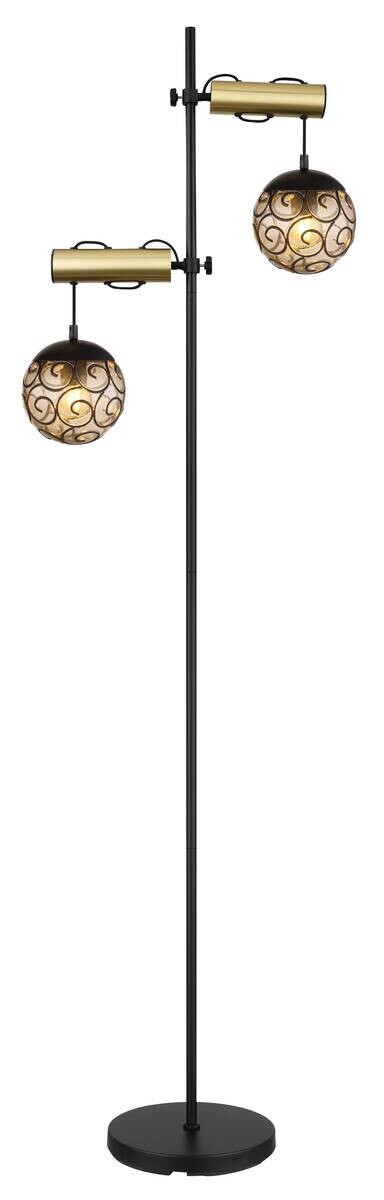 GLOBO Stehleuchte Fitz Rauch Metall Kunststoff B/H/T: ca. 51x168x25 cm E27 2 Brennstellen