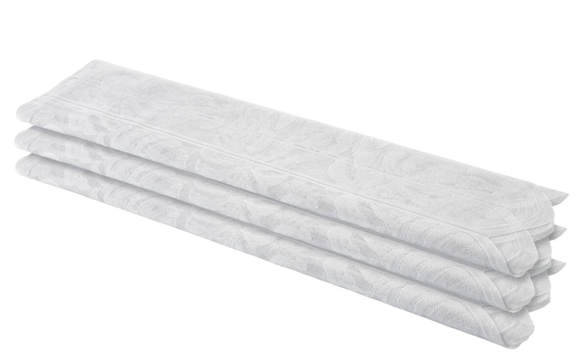 Scheibengardinen-Meterware Blatt weiß 100% Polyester H: ca. 80 cm