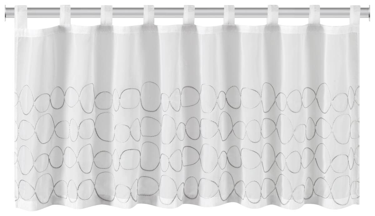 Scheibengardine Lucy weiß silber 100% Polyester B/L: ca. 150x50 cm