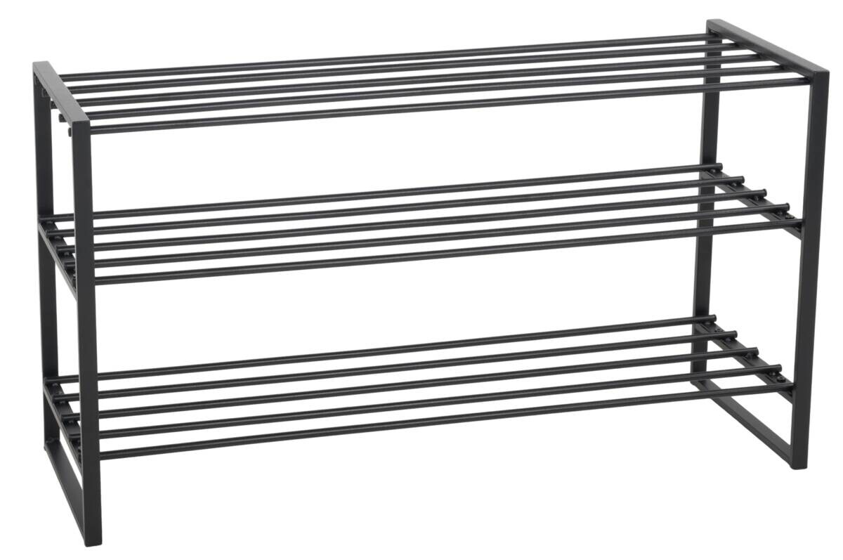 Schuhregal Stine schwarz Metall B/H/T: ca. 90x50x30 cm