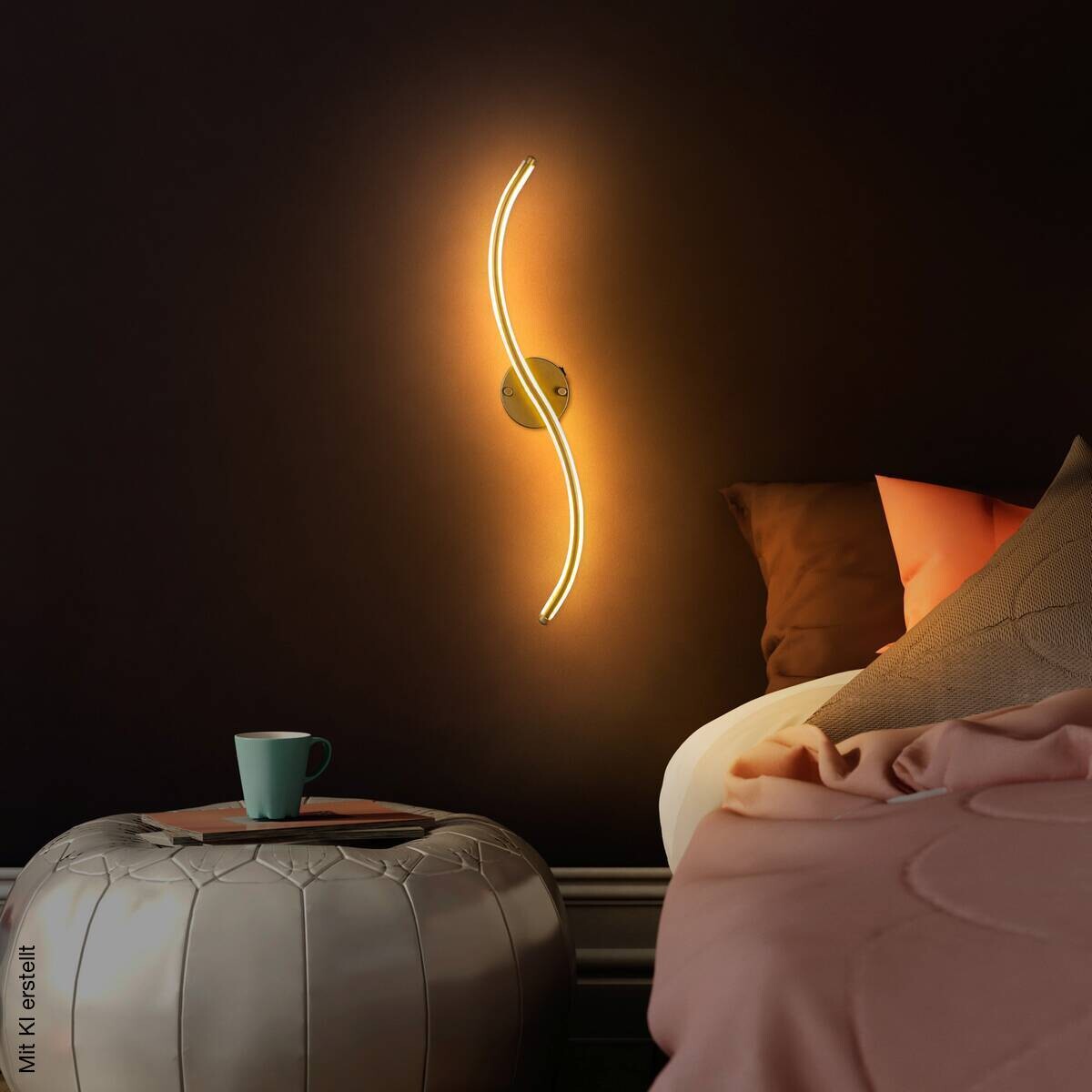 Opviq LED-Wandleuchte gold Metall B/H/T: ca. 10x67x5 cm
