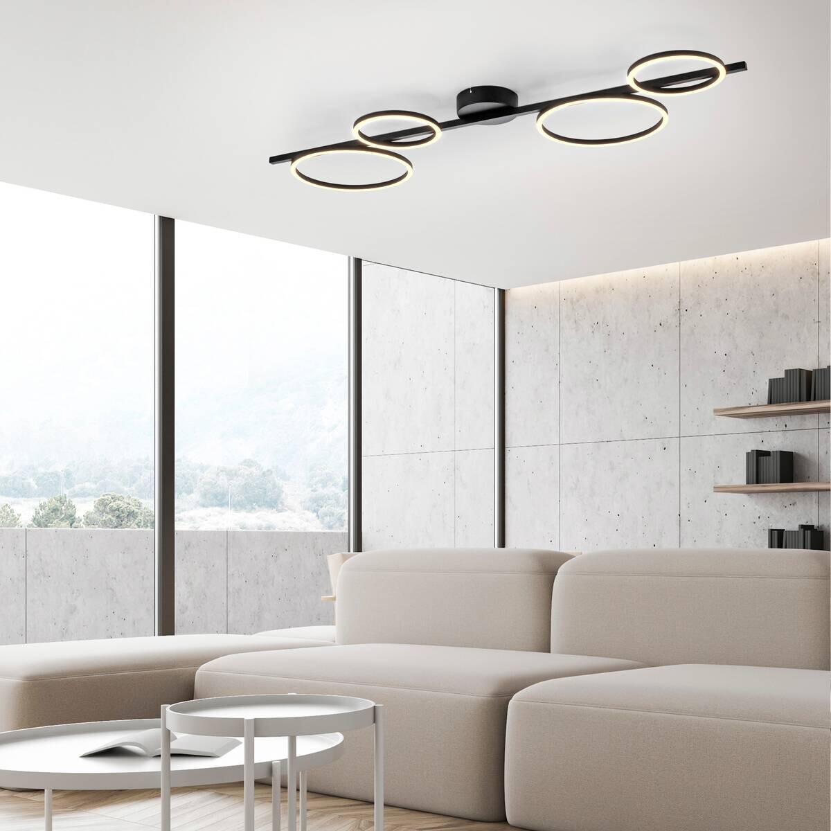 Just Light LED Deckenleuchte Mini-Ritus schwarz Metall H/L: ca. 7x120 cm 1 Brennstellen