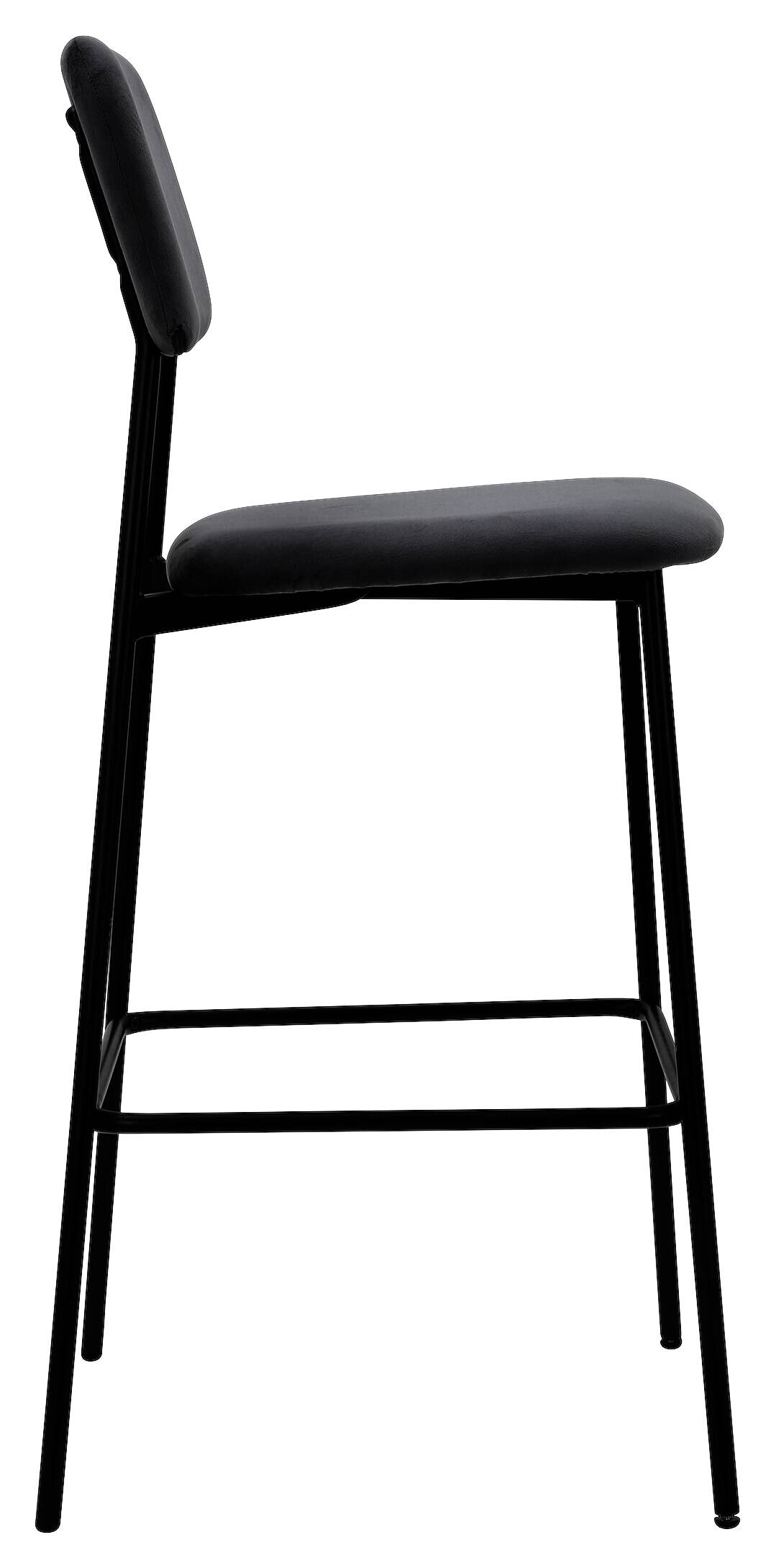 Barhocker MIKA schwarz Samt B/H/T: ca. 48,5x111x50 cm