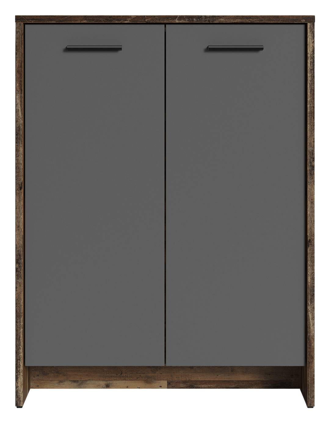 Schuhkommode BEN Eiche Old Wood Nachbildung anthrazit B/H/T: ca. 63x83x35 cm
