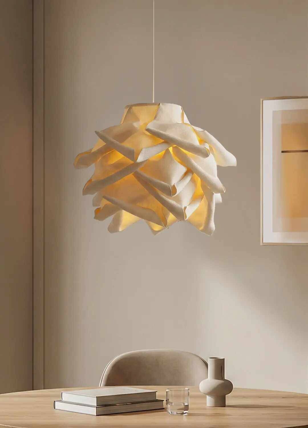 Opviq Pendelleuchte beige Kunststoff B/H/T/L/D: ca. 58x125x58x58x58 cm E27 1 Brennstellen