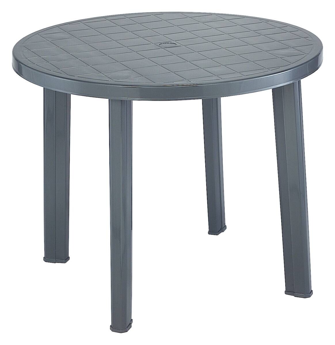 ProGarden Kunststofftisch Tondo anthrazit Kunststoff H/D: ca. 72x90 cm