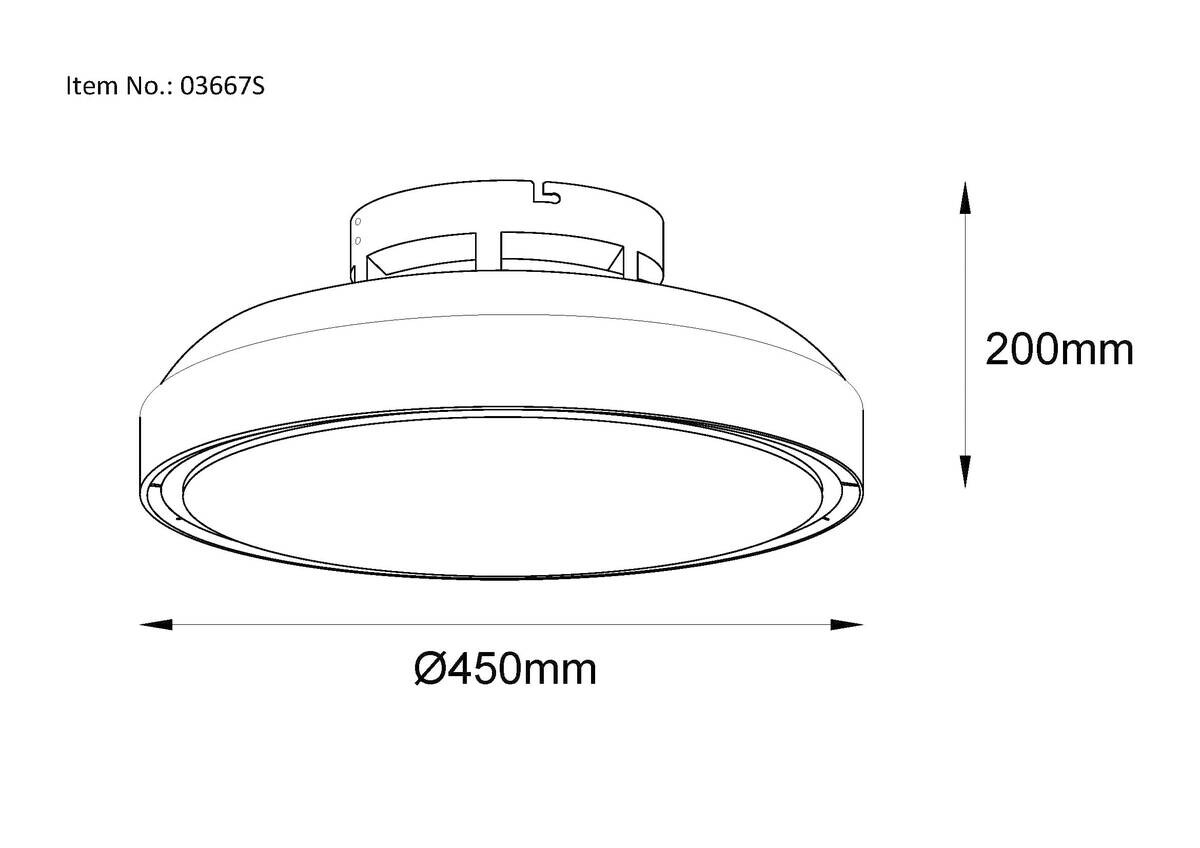 GLOBO LED-Deckenventilator mattschwarz weiß Opal Kunststoff Acryl H/D: ca. 20x45 cm 1 Brennstellen