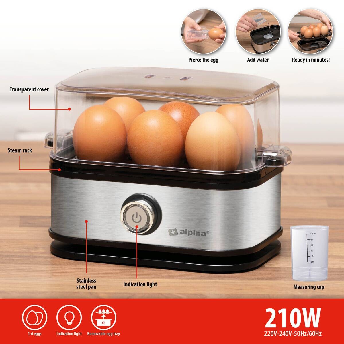 alpina Eierkocher silber