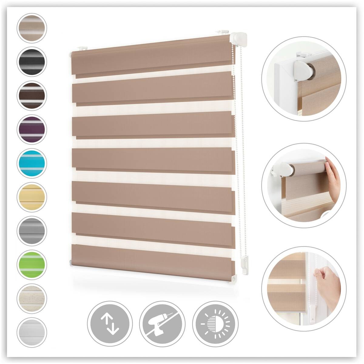 LICHTBLICK Doppelrollo Duo taupe B/L: ca. 90x220 cm