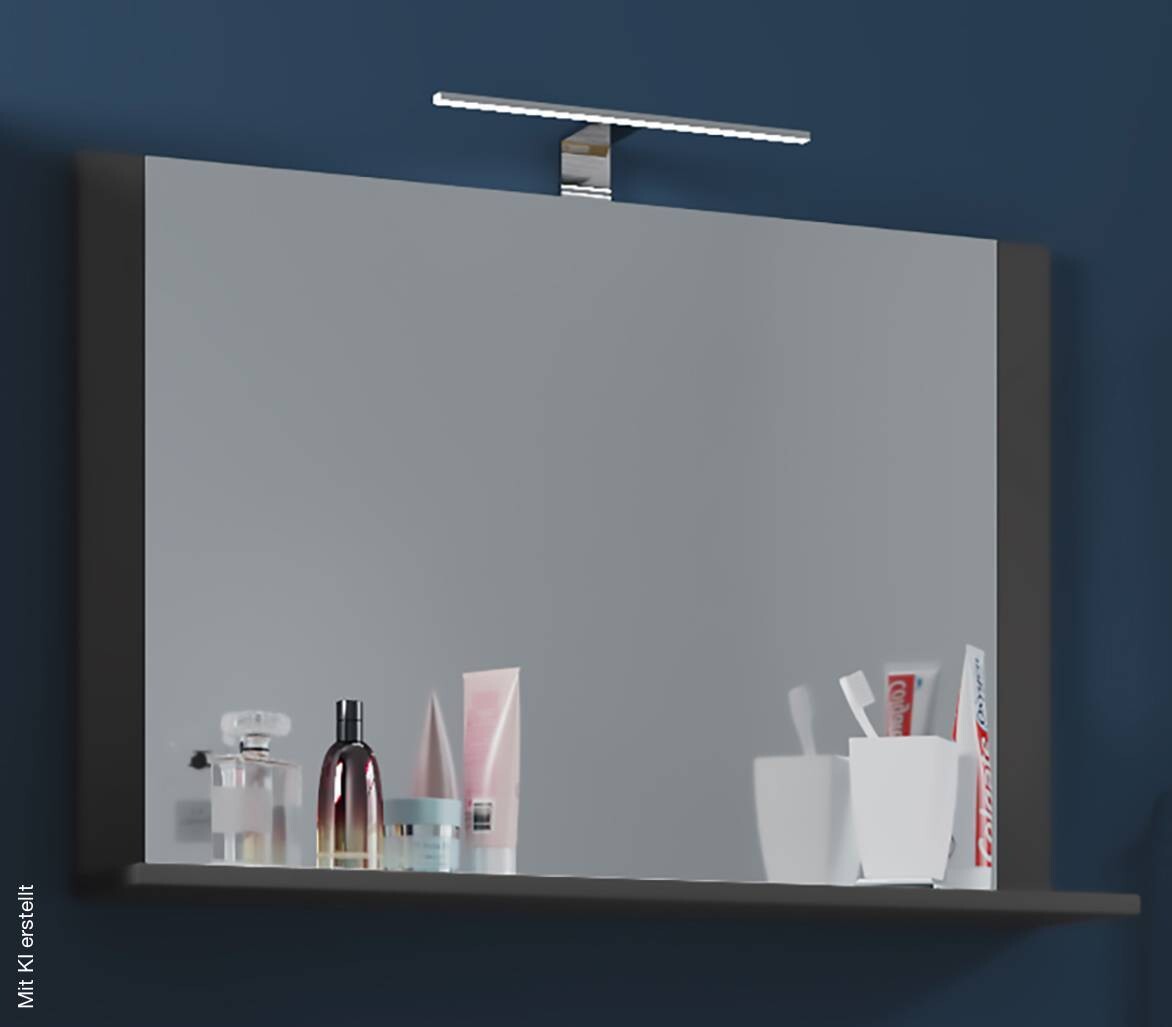 Wandspiegel Lendas anthrazit Holzwerkstoff B/H/T: ca. 80x65x17 cm