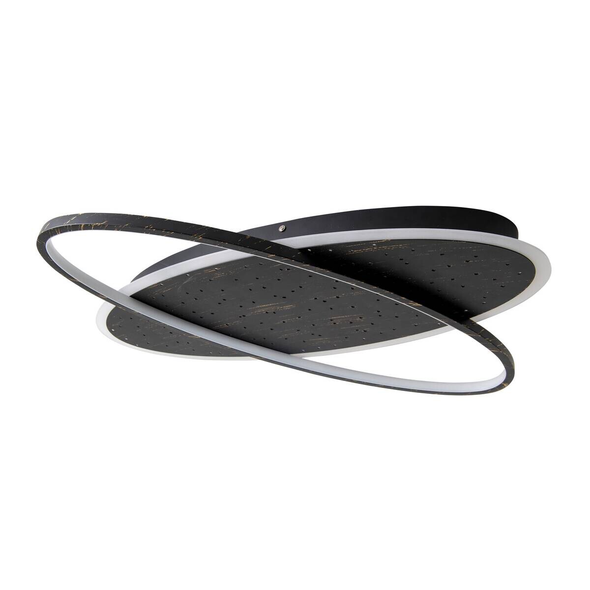 Näve Leuchten LED-Deckenleuchte schwarz Kunststoff Metall B/H/T: ca. 60x6,5x47 cm