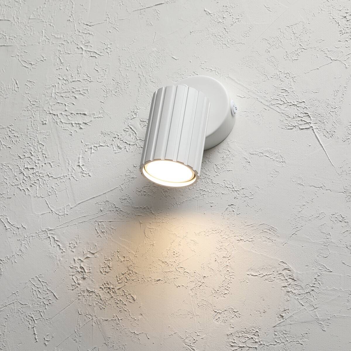 Lamkur Wandleuchte Prisma weiß Stahl B/H/L: ca. 8x16x8 cm GU10 1 Brennstellen