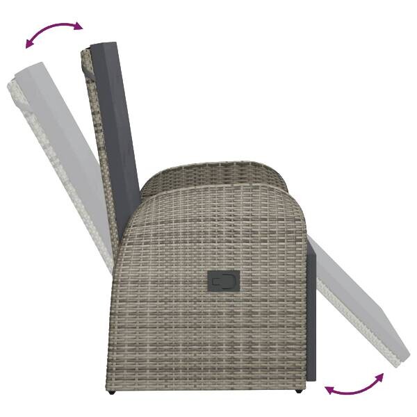 vidaXL Gartensessel grau Kunststoff B/H/L: ca. 69x106x57 cm