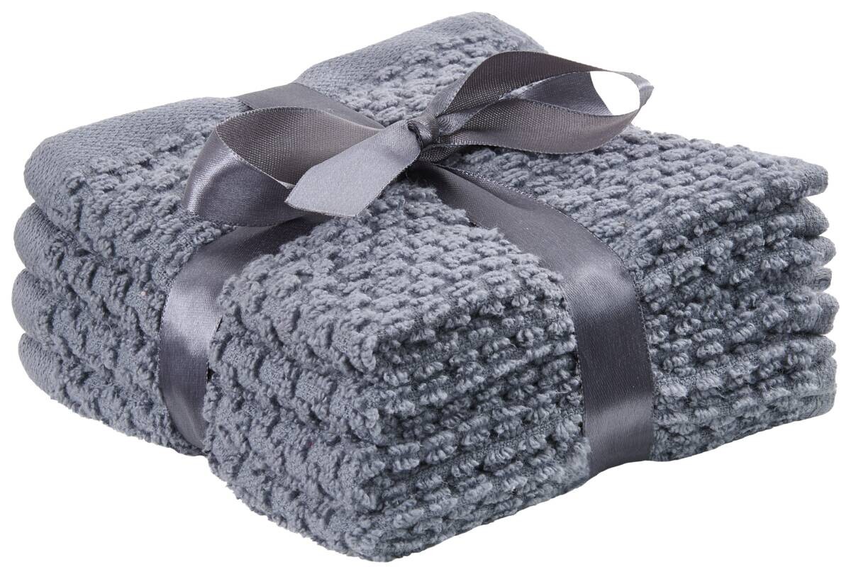 POCOline Seiftuch Popcorn anthrazit 100% Baumwolle B/L: ca. 30x30 cm