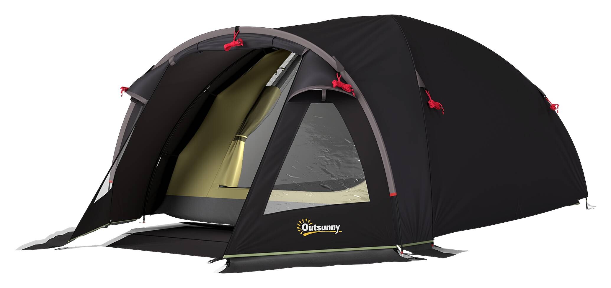 Outsunny Tunnelzelt schwarz Polyester B/H/L: ca. 190x120x330 cm