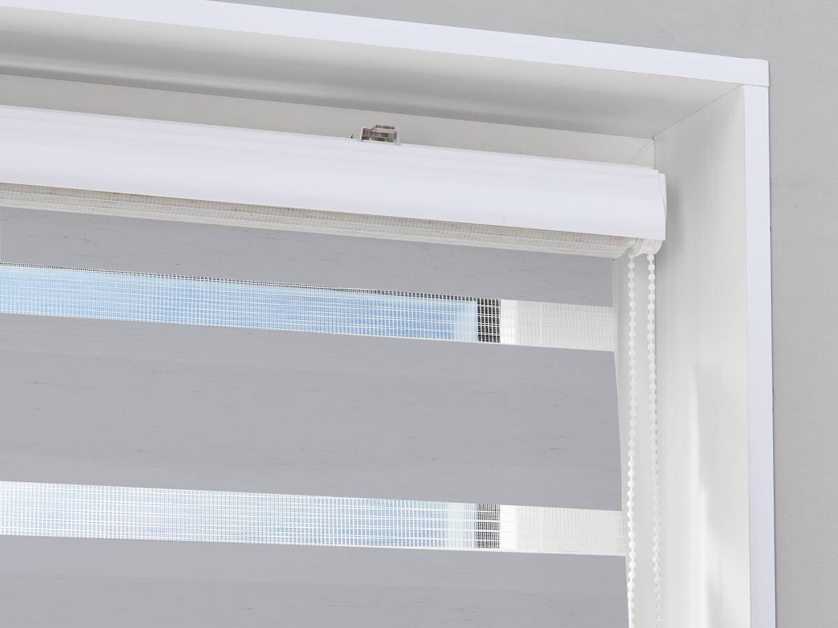 POCOline Doppelrollo mit Blende Easy-Fix silber 100% Polyester B/L: ca. 45x160 cm
