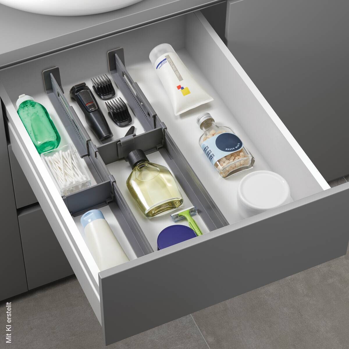 Metaltex Schubladen-Organizer Multi-Fit grau Kunststoff
