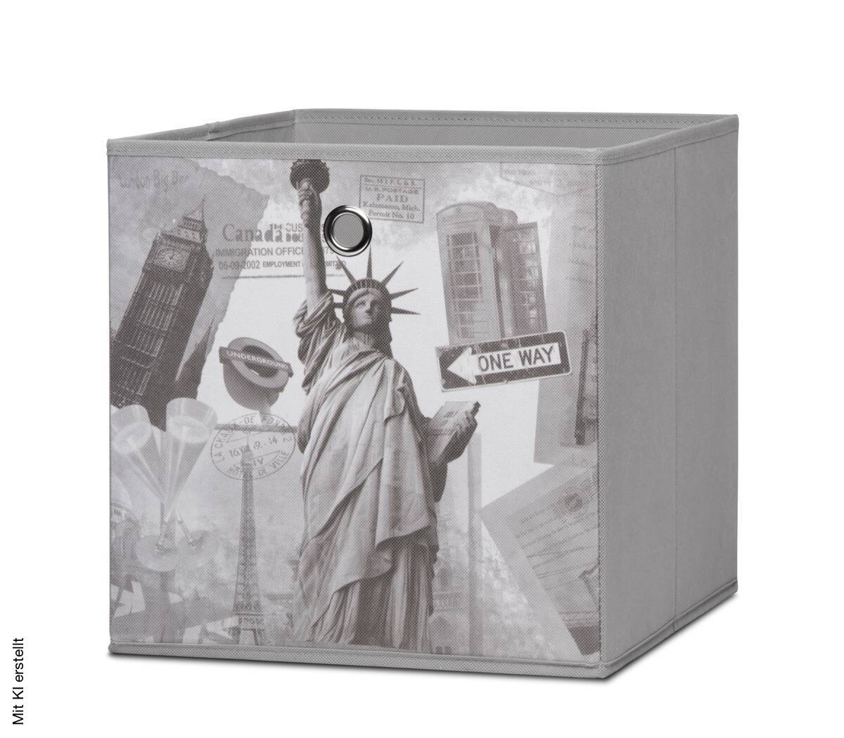 Motivbox City grau B/H/T: ca. 32x32x32 cm