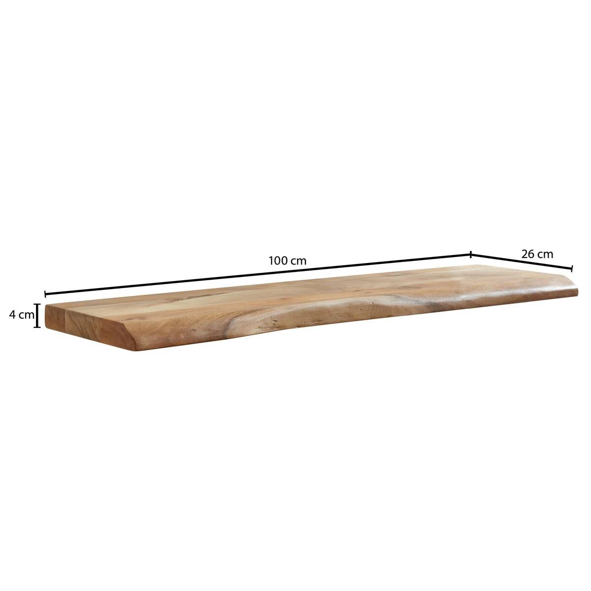 Wandregal braun Holz B/H/T: ca. 100x4x26 cm