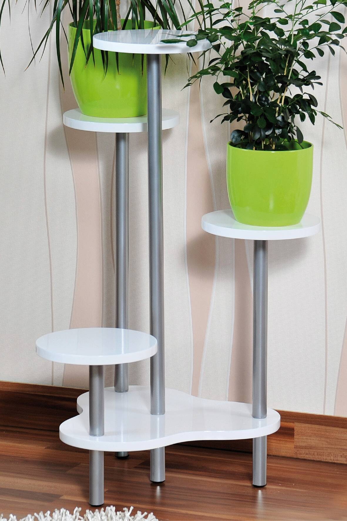 Kesper Blumenständer weiß Spanplatte B/H/T: ca. 64,5x72,5x46 cm