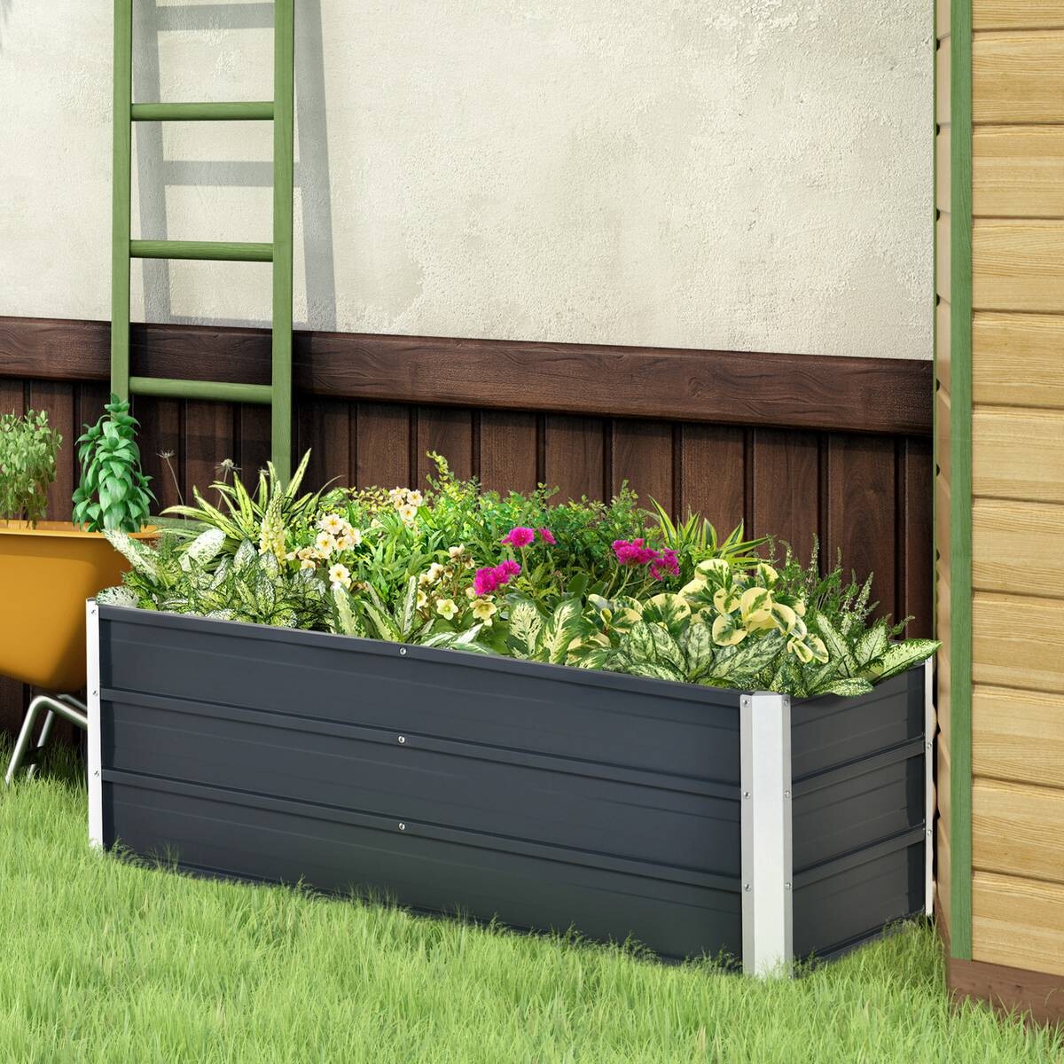 Outsunny Gartenbeet mit Handschuhe B/H/L: ca. 47x40x125 cm